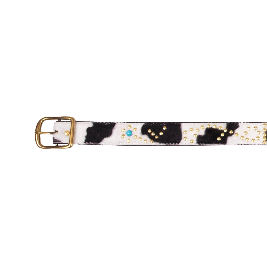 GOLD STUDDED COW BELT