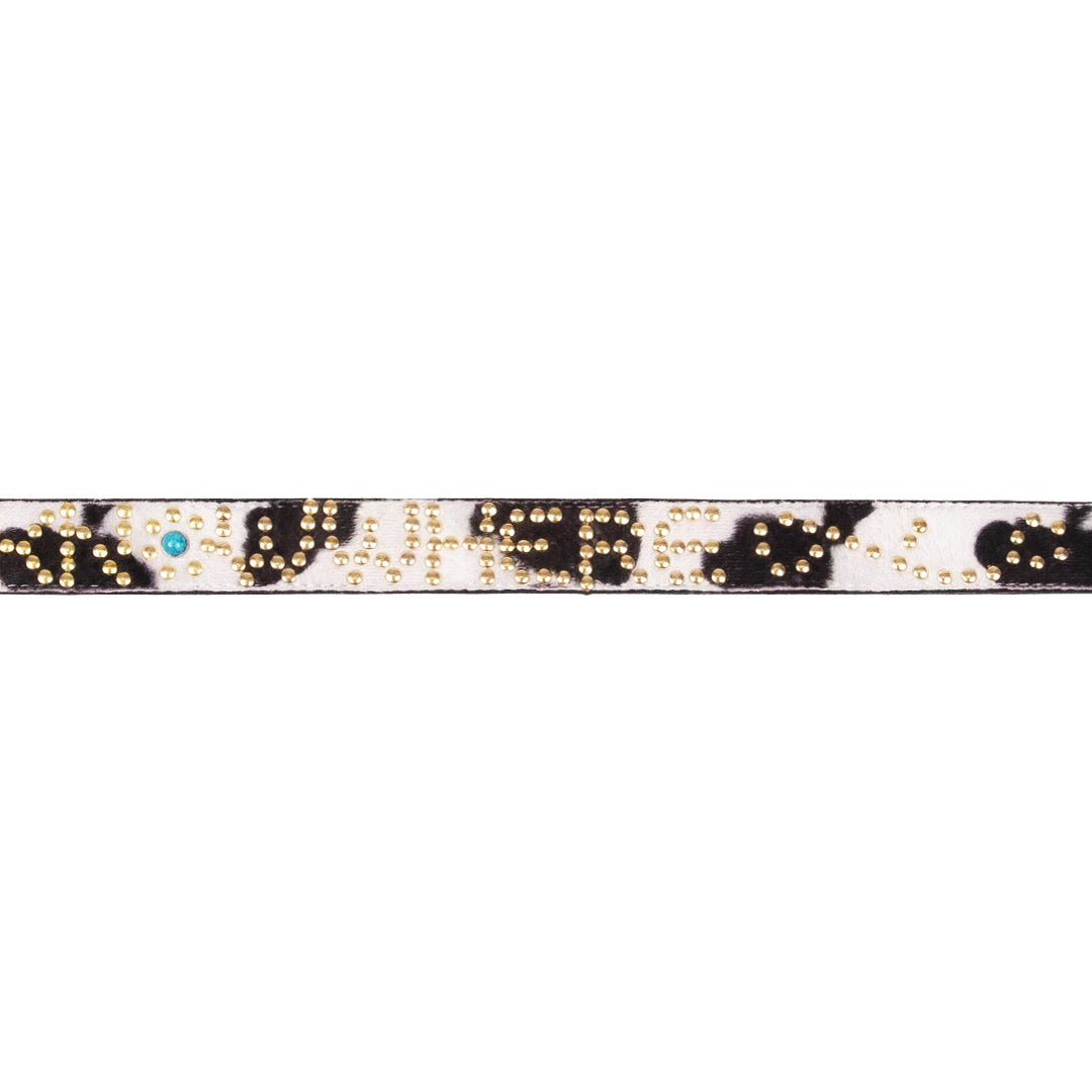 GOLD STUDDED COW BELT