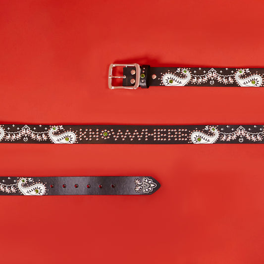 BLACK PAISLEY RIVET BELT