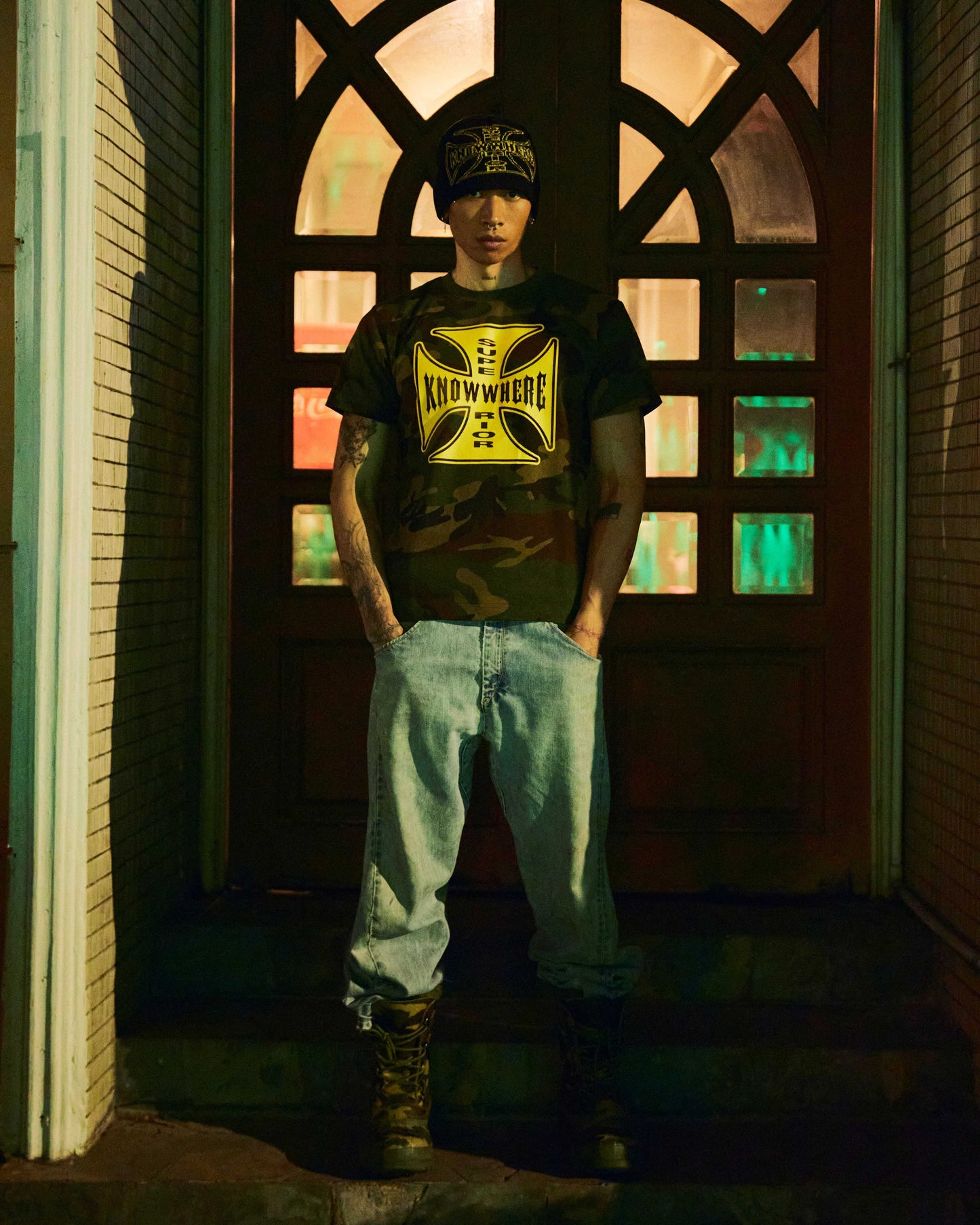 KNOWWHERE SUPERIOR CROSS CAMO TEE