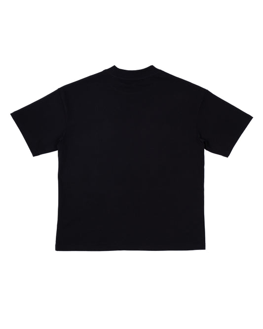 BLACK CHECKMATE BOX LOGO TEES