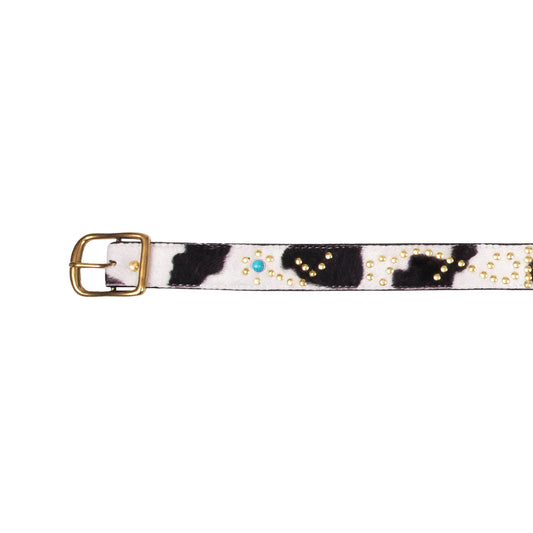 GOLD STUDDED COW BELT